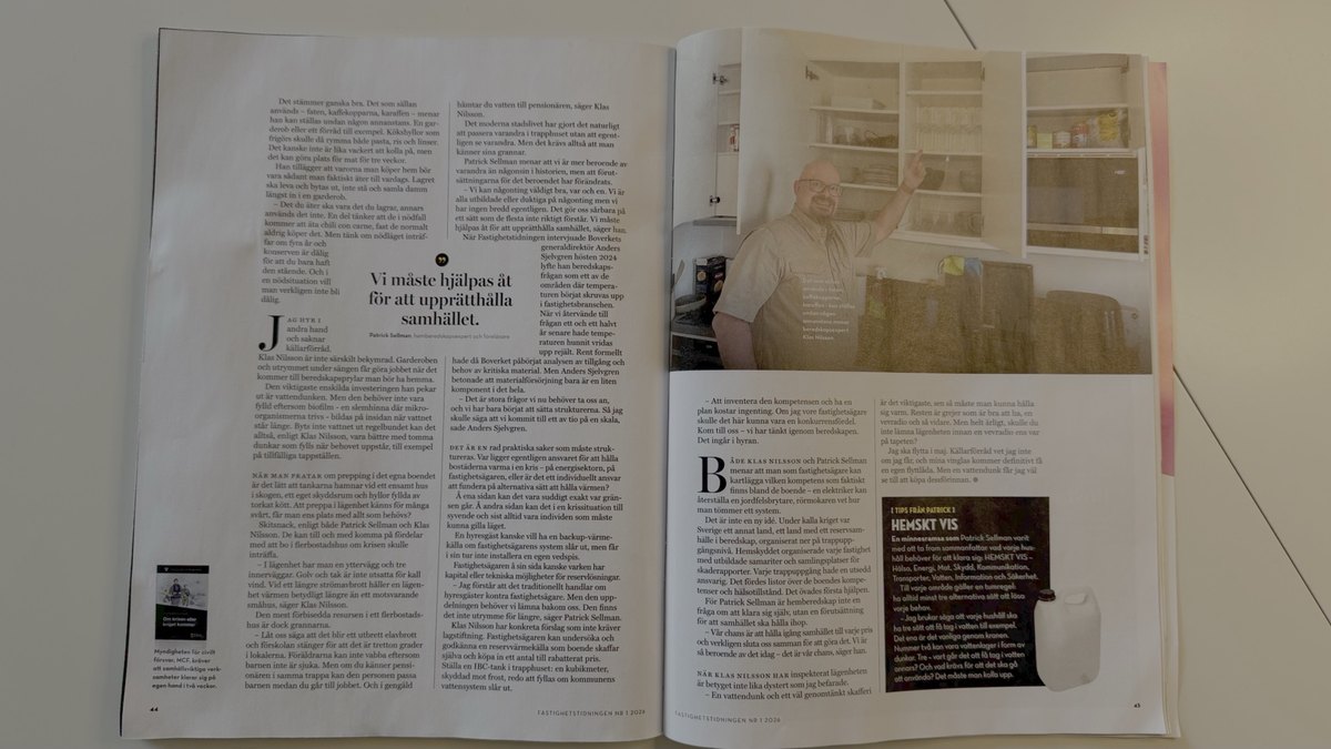 Fastighetstidningen artikel om beredskap